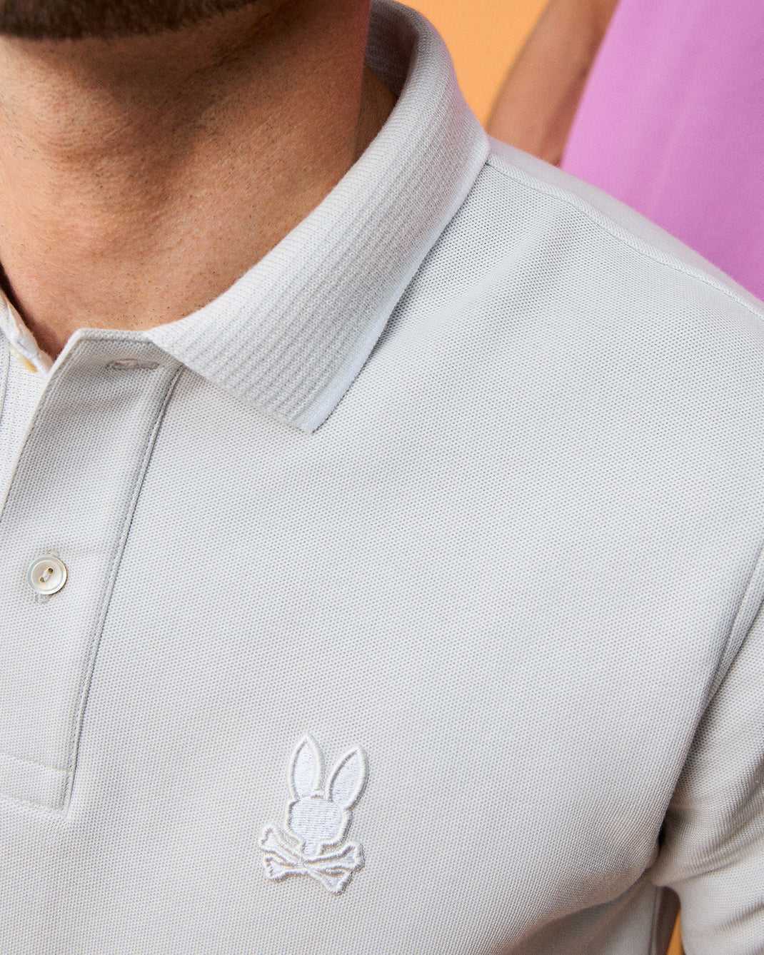 Polos Psycho Bunny Houston Pique Polo Shirt Pearl Homme | TET-99910071